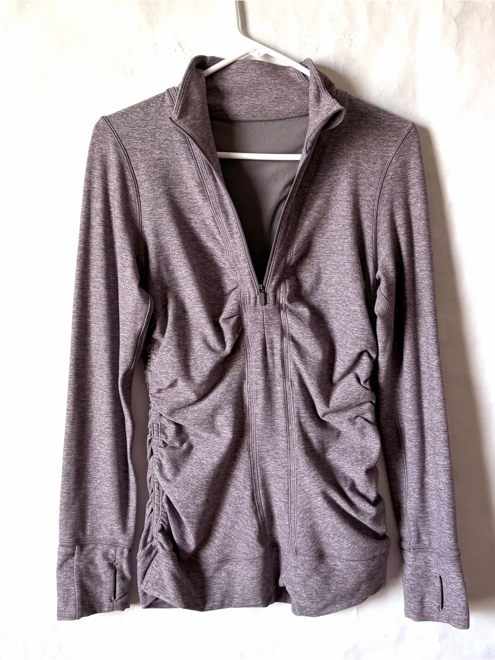 Lululemon Cypress Kiss 1/2 Zip Heathered Lunar Rock Womens 6 Long Sleeve Active